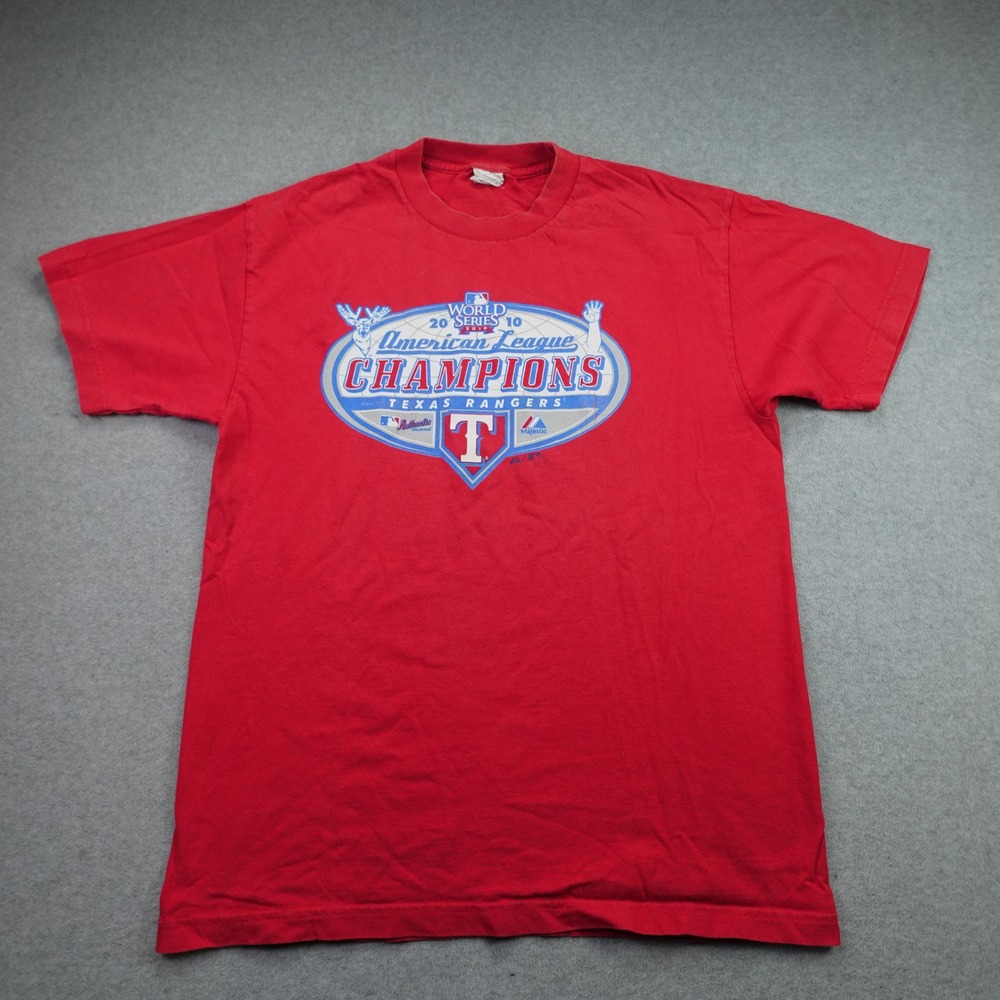 Texas Rangers T Shirt Mens L Red Graphic 2010 AL Champions MLB Baseball Alstyle